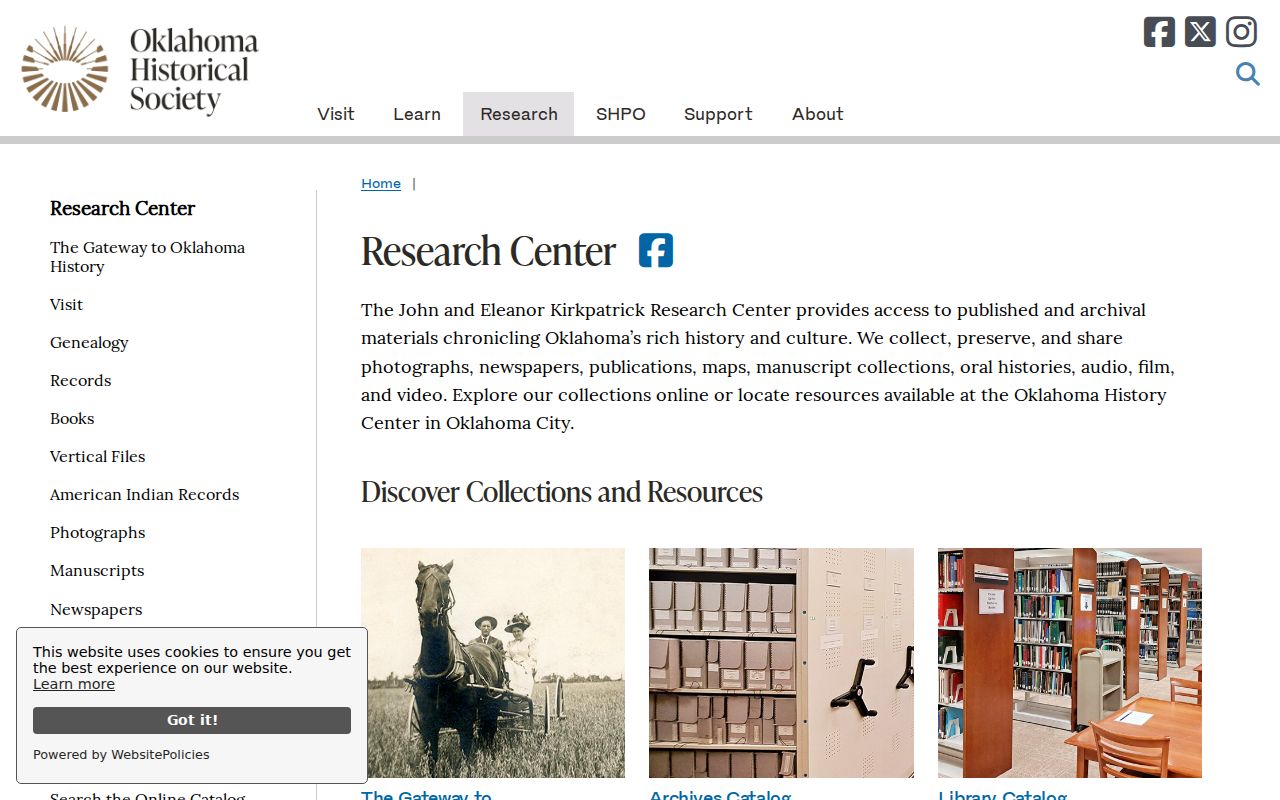 Ponca City city directory access through the Oklahoma Historical Society Research Center