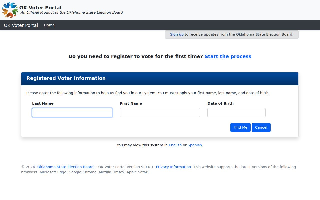 Ponca City residents directory Oklahoma voter portal lookup form