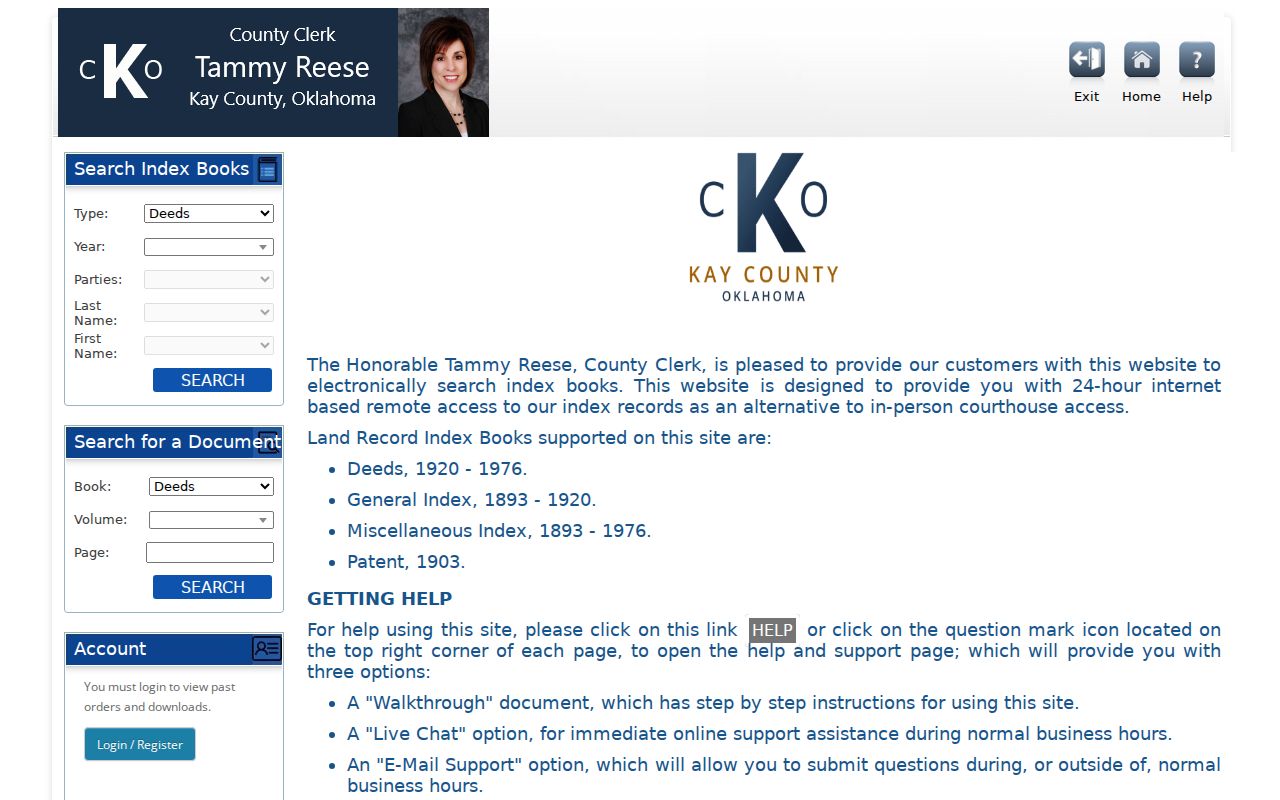 Ponca City previous residents research using the Kay County historical deed index