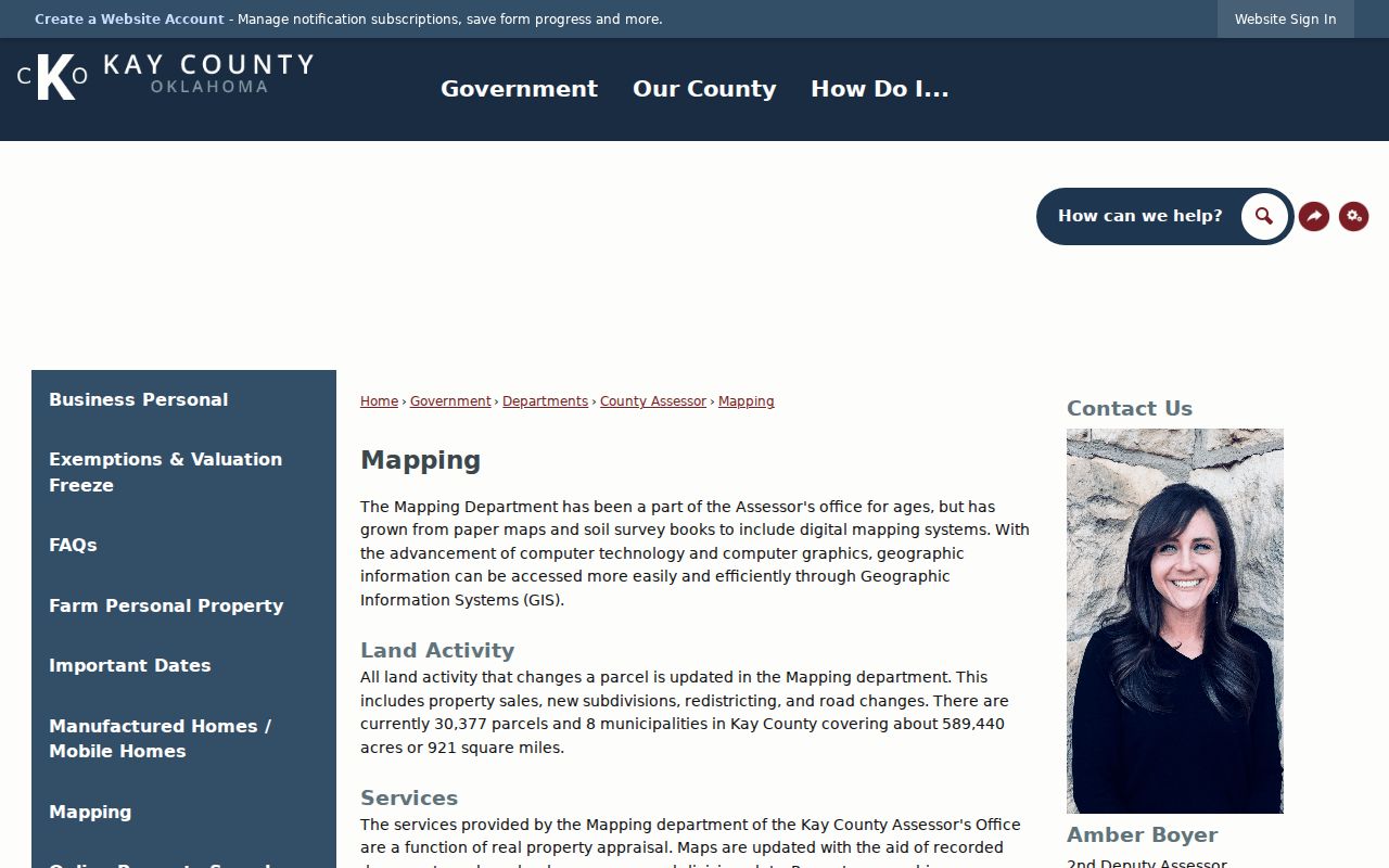 Ponca City street directory reference showing Kay County Mapping information