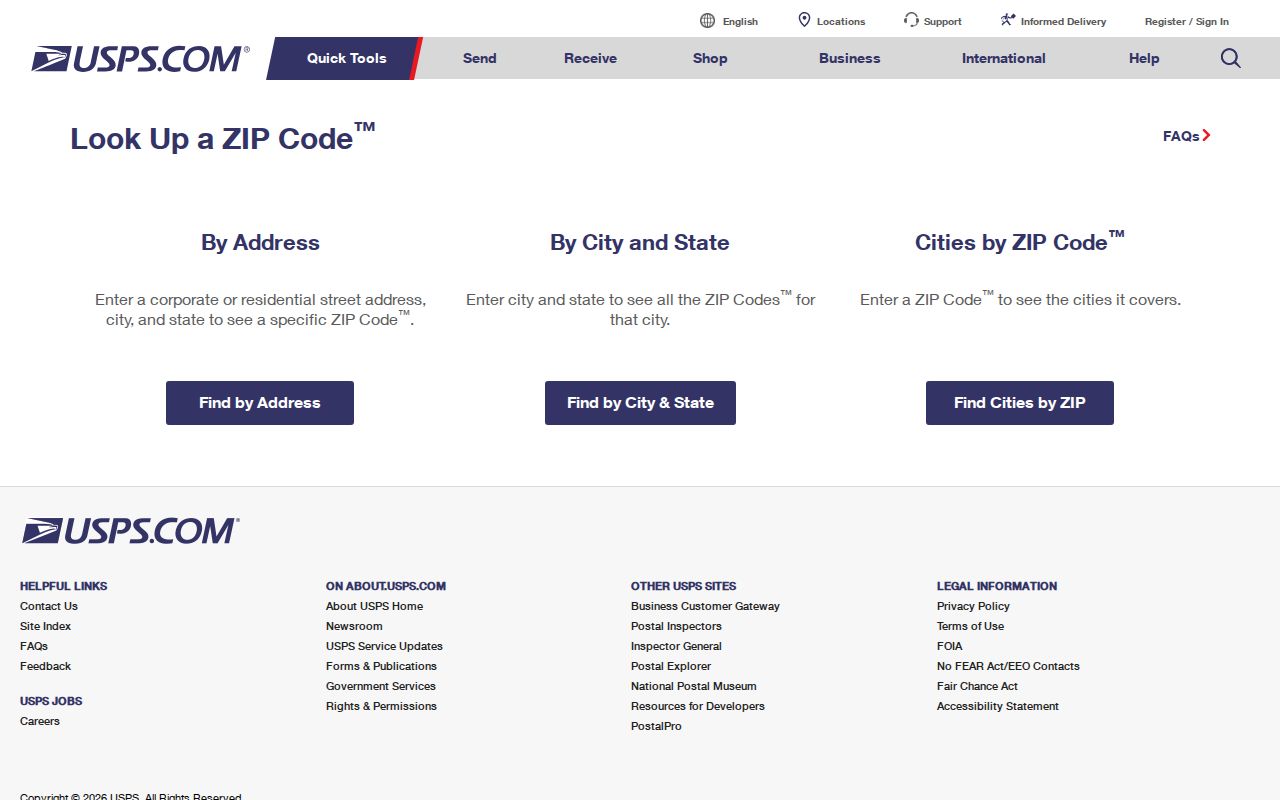 Ponca City ZIP code directory image of the USPS address and ZIP lookup